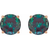 14K Rose 8 mm Lab-Grown Alexandrite Stud Earrings